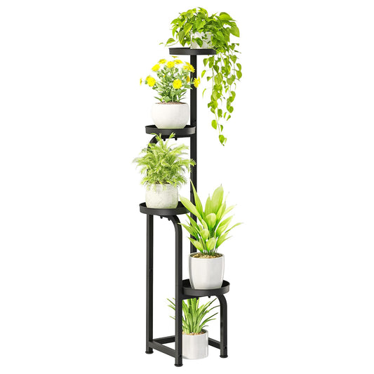 Bamworld Tall Plant Stand Indoor Outdoor, Corner Metal Flower Pot Stands for Multiple Plants, 4 Tier Heavy Duty Plant Shelf for Patio Garden Balcony Living Room Bedroom(Patent Design)