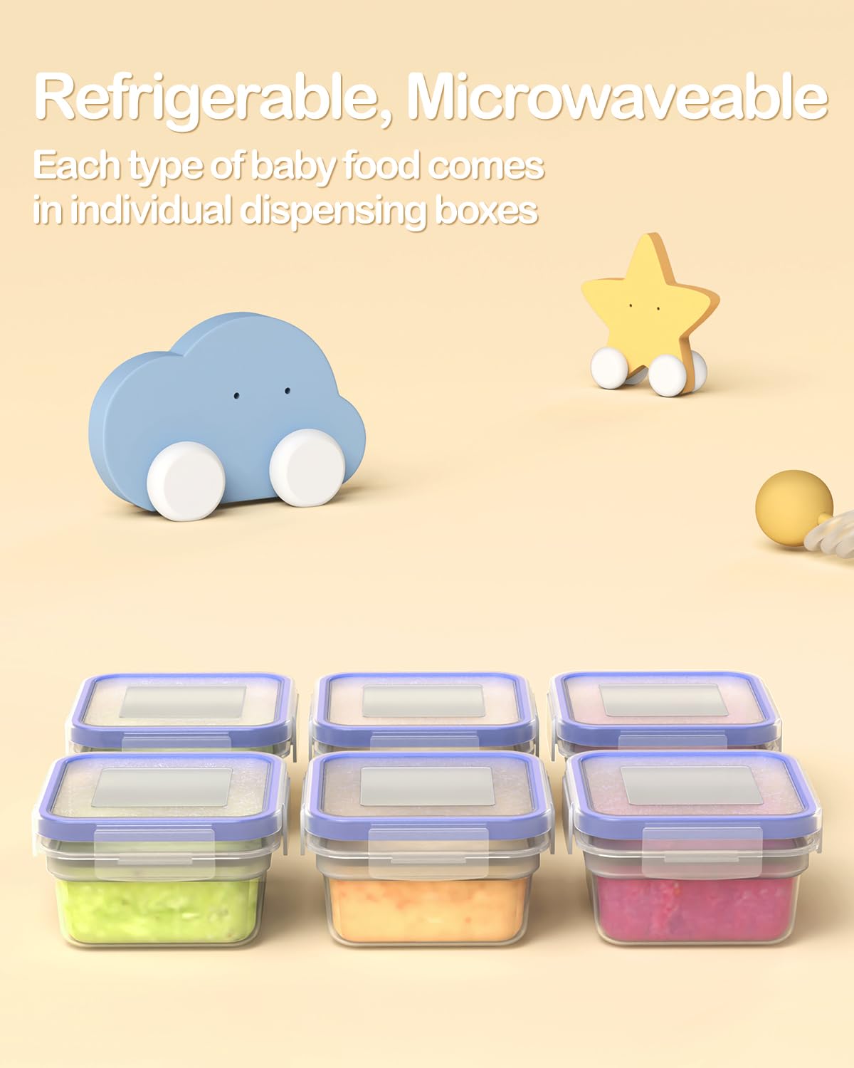 HEYVALUE Baby Food Maker, 13-in-1 Baby Food Processor Sets, Fruit, Vegatable, Meat, Puree Blender with Baby Food Containers, Food Freezer Tray, Silicone Spoons, Silicone Spatula (Dark Blue)