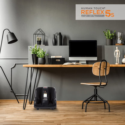 Human Touch Reflex5s Foot & Calf Massager for Stress & Plantar Fasciitis Relief+Relaxation +Kneading & Compression for Circulation Support -1 Year Warranty - Adjustable Fit for Women & Men Size 12