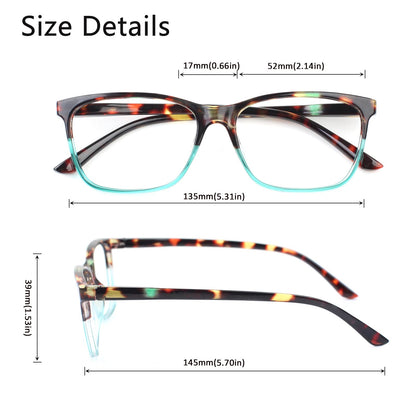 Henotin 4 Pack Ladies Reading Glasses Blue Light Blocking Spring Hinge Readers Anti Eyestrain Computer Eyeglasses (Multicolor, 1.75)