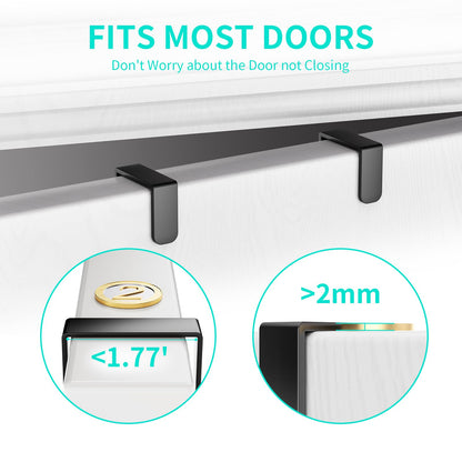 HapiRm Over Door Hat Rack - 2 Packs Hat Organizer with 8 Hooks Design, Hanging Baseball Cap Organizer Storage Holds Up to 40 Caps for Door, Bedroom, Closet (Black)