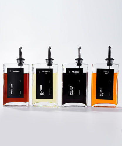 APT 1101 Olive Oil Dispenser for Kitchen, Cooking Oil Dispenser, Oil and Vinegar Dispenser Set, Olive Oil Bottle, Soy sauce dispenser, coffee syrup bottles - 2 pcs, Black