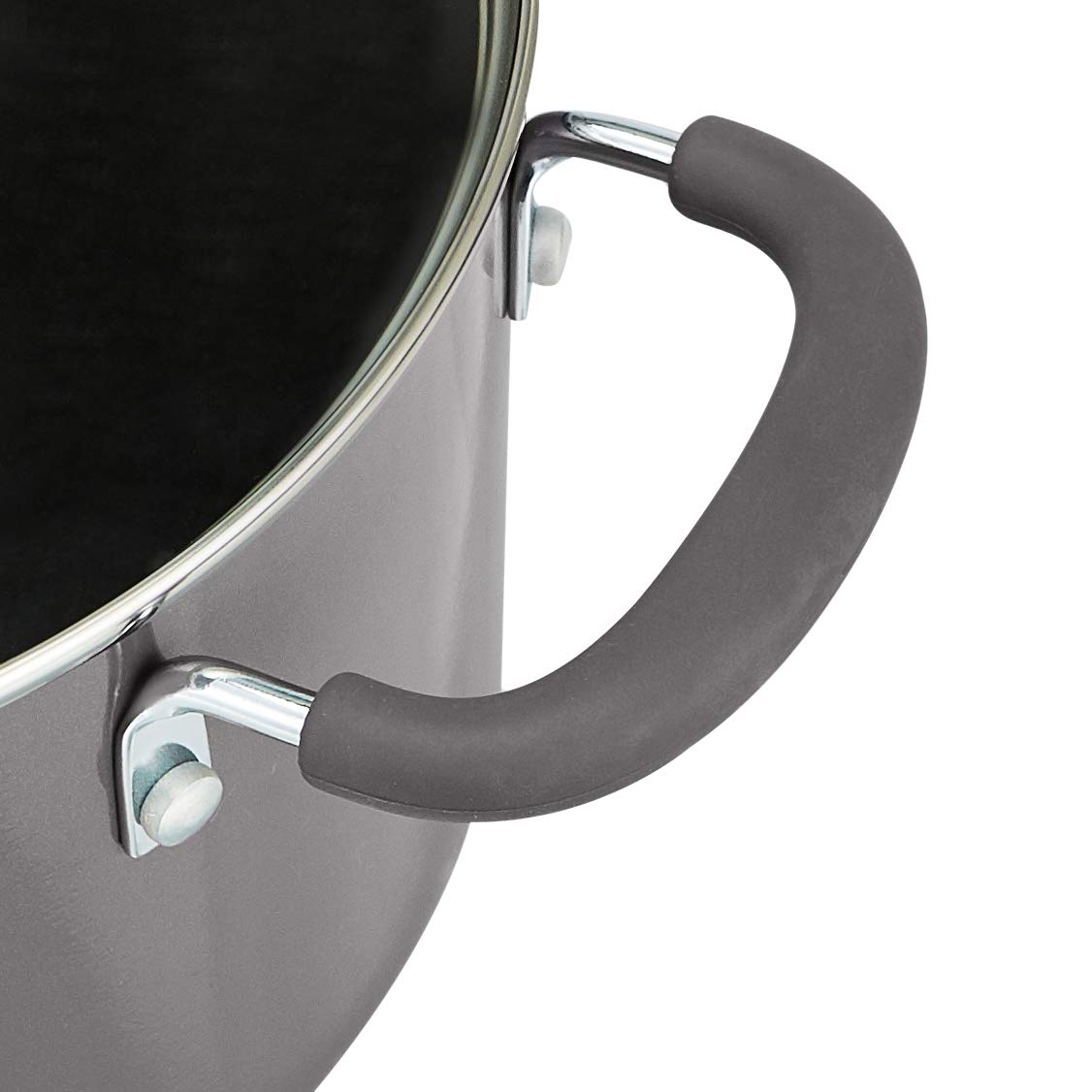 Amazon Basics Ceramic Non-Stick 12-Piece Cookware Set, Gray - Pots, Pans and Utensils