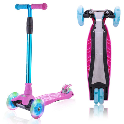 3 Wheel Scooter for Kids, Kids Scooter with Light Up Wheels, Sturdy Deck Design, and 4 Height Adjustable Suitable for Kid Ages 3-12