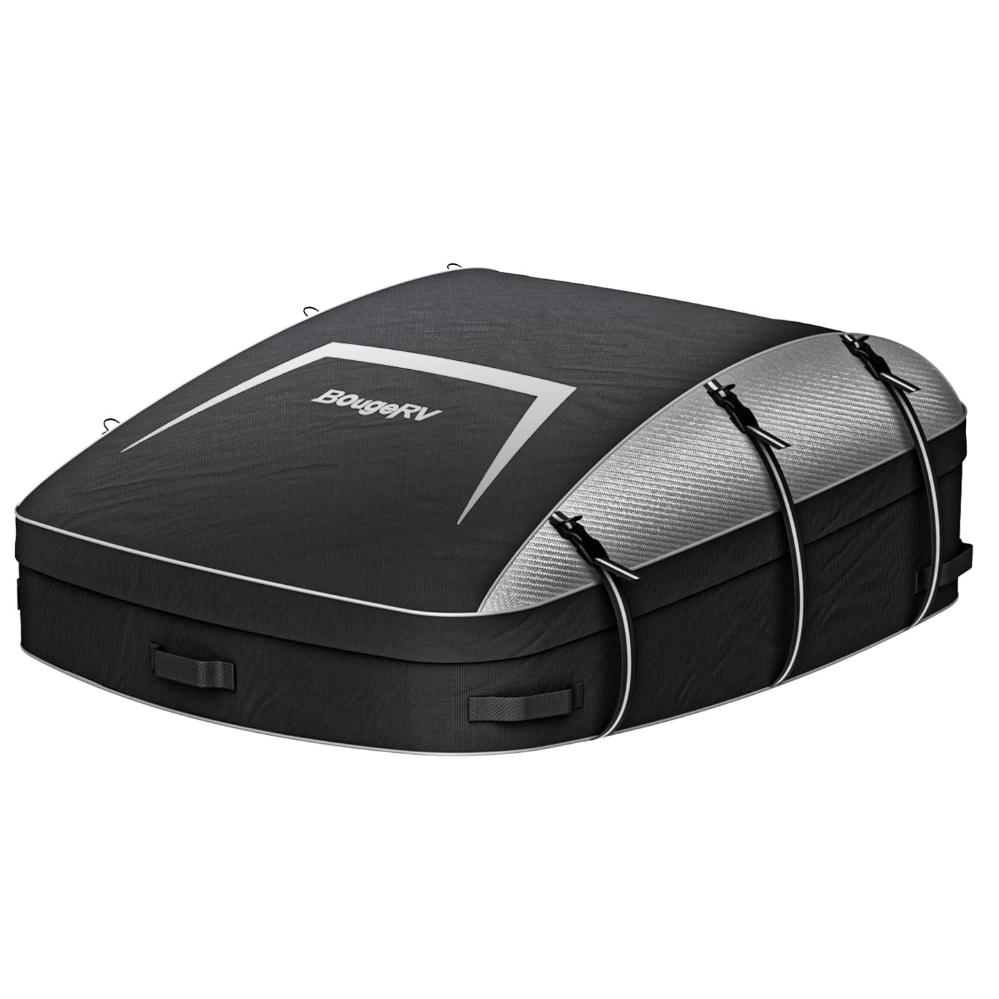 BougeRV Soft Rooftop Cargo Carrier Bag Water-Resistant Roof Bag Aero Car Top Carrier for Vehicle with Racks 900D PVC, Includes 6 Reinforced Straps, Storage Bag, Luggage Lock (39'' x 35" x 13'')