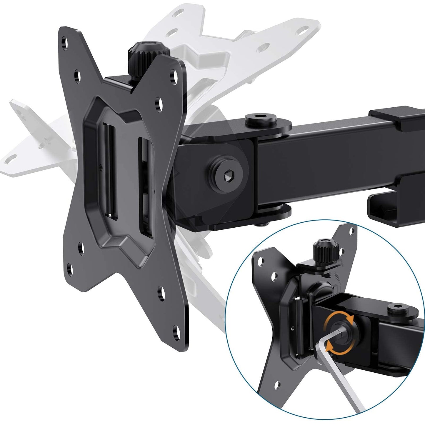 HUANUO 32 inches Dual Monitor Stand up to 17.6lbs per Arm, High-Grade Aluminum Free-Standing Dual Monitors Mount for 2 Screens. Fully Adjustable Dual Monitor Stand for Desk with Tilt, Swivel, Rotation