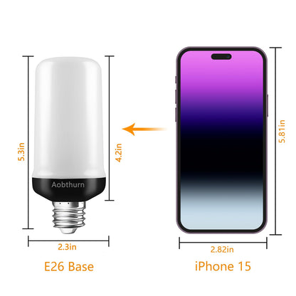 aobthurn Flame Light Bulbs, 4 Modes LED Flame Effect Light Bulb, E26 Base Flickering Light Bulb with Gravity Sensor,Flickering Light Bulbs Halloween Home Party (4 Pack)