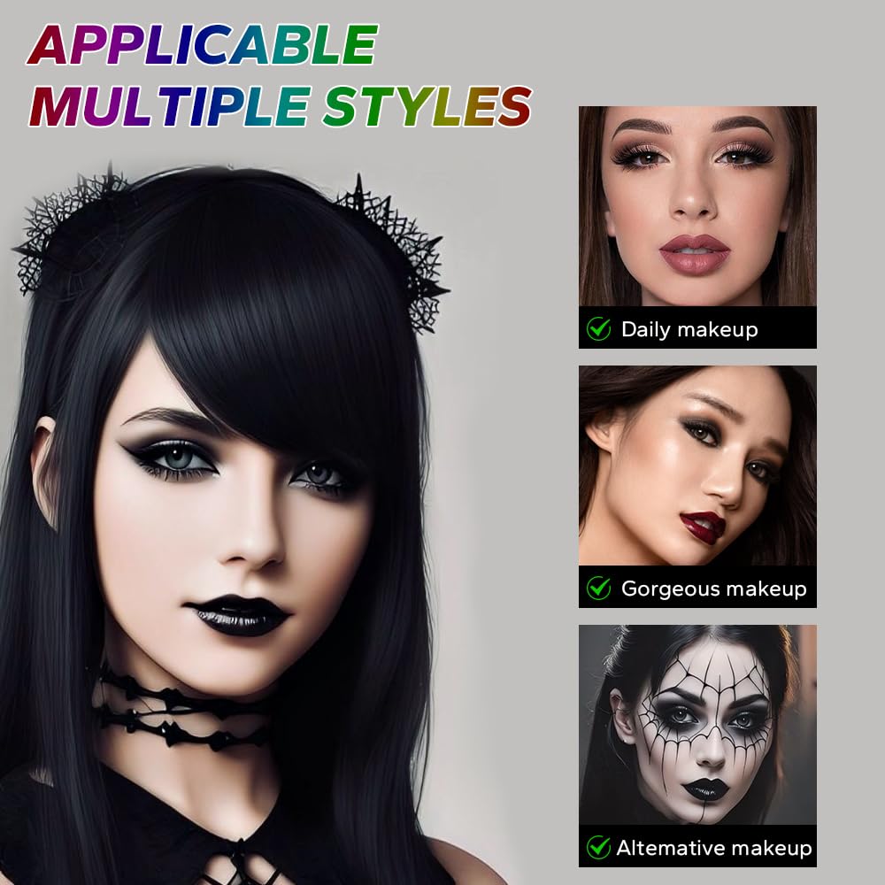 9 Color Smokey Eyeshadow Palette - Highly Pigmented Matte & Glitter Shades, Long-Lasting, Waterproof & Blendable, Black Silver Gray Eyeshadow Set for Sultry Glam (Reversal Star Smokey)