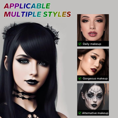 9 Color Smokey Eyeshadow Palette - Highly Pigmented Matte & Glitter Shades, Long-Lasting, Waterproof & Blendable, Black Silver Gray Eyeshadow Set for Sultry Glam (Reversal Star Smokey)