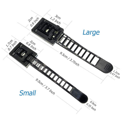 50pcs 2 Sizes Adjustable Adhesive Cable Ties Cable Clips Wire Strap Cord Clamp for Cable Management at Home and Office + 100pcs Nylon Zip Ties