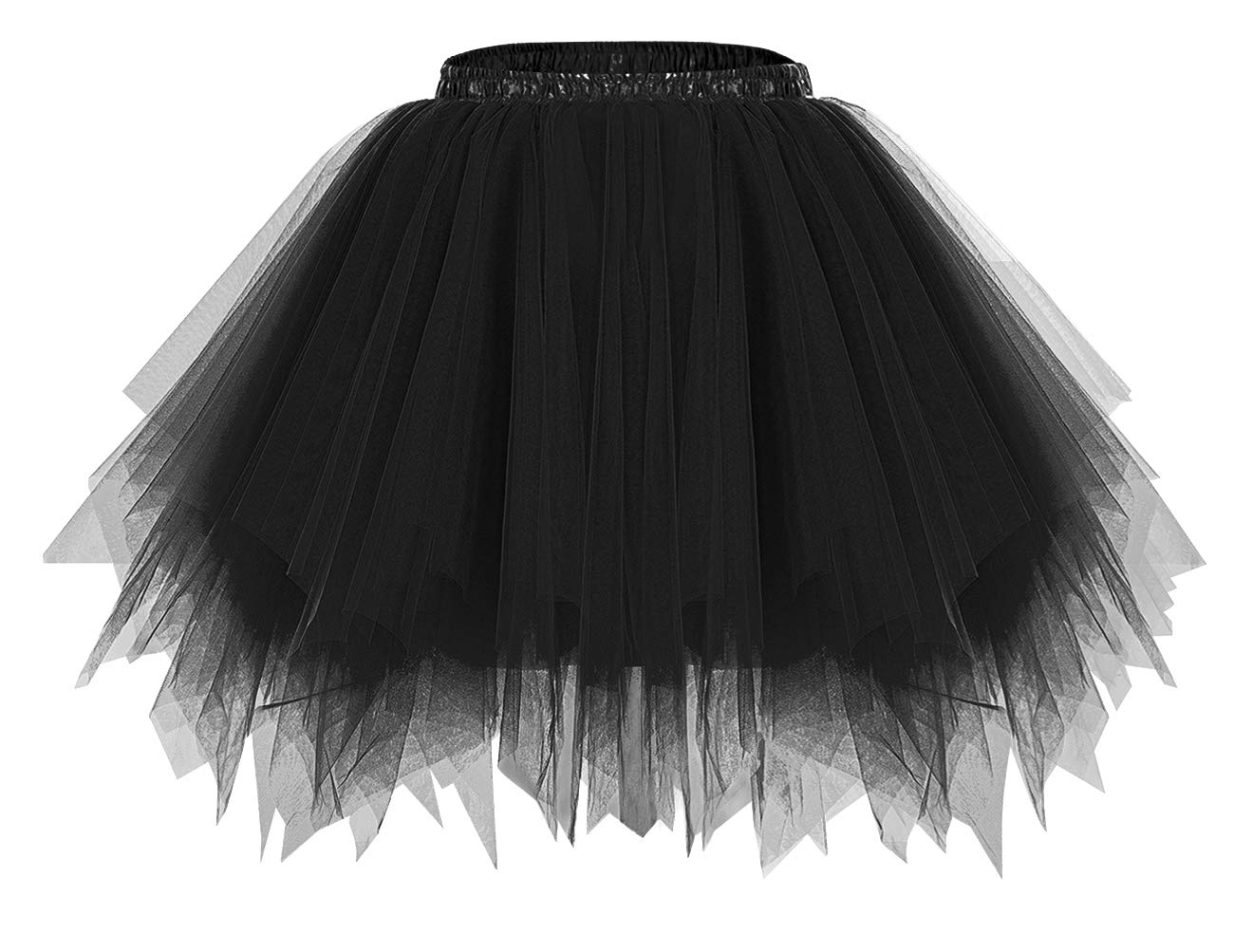 Black Tutu Skirt for Women 50s Vintage Ballet Bubble Dance Skirts for Halloween Cosplay Party Black M