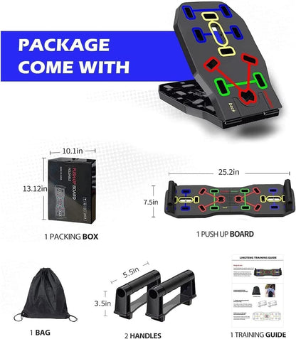 AERLANG Push Up Board, Foldable 10 in 1 Push Up Bar with Resistance Bands,Portable Multi-Function Push up Handles for Floor,Professional Push Up Strength Training Equipment