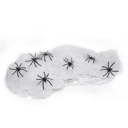 Happy Hippo Halloween Spider Web Decoration, 200 Sqare Feet & Plastic Spiders, Halloween Party Supplies, Spider Webs (Small, 200 Sq Feet) (8 Fake Spiders Included)