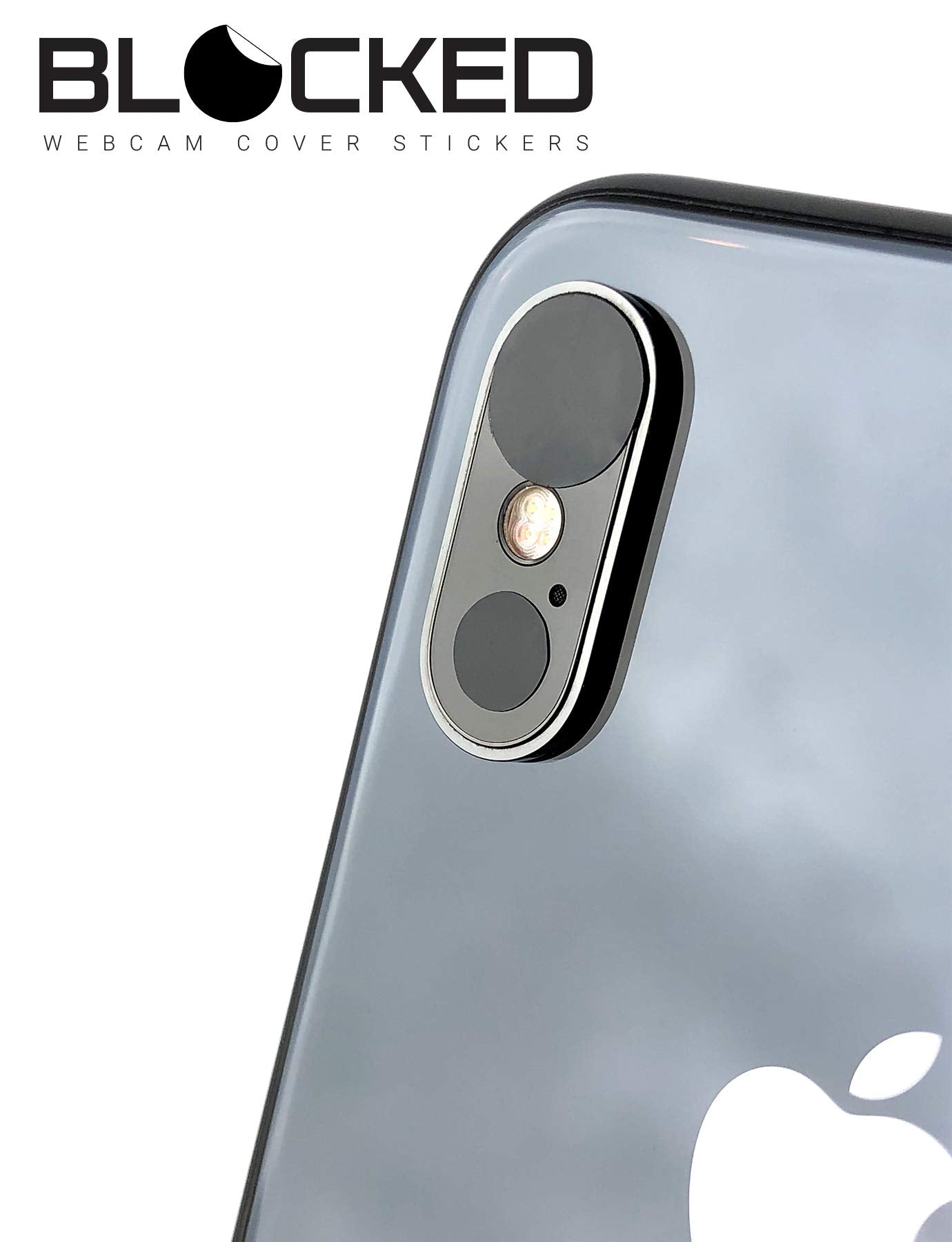 BLOCKED Stackable Webcam/Camera Vinyl Covers | 95 Low-Tack Restickable Webcam Stickers | 5-Sizes | Black 95-Pack (Ultra Glossy)