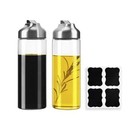 Aelga Olive Oil Dispenser - 14 OZ Glass Oil and Vinegar Dispenser Bottles Set for Kitchen No Drip-Set of 2