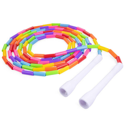Beaded Kids Exercise Jump Rope - Segmented Skipping Rope for Kids - Durable Shatterproof Outdoor Beads - Light Weight and Tangle Free Exercise Training - Easily Adjustable Kids Jump Rope for Fitness - 7ft