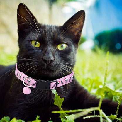 BoomBone Skull Cat Collar Breakaway with Bell,Pack of 2 Safe Halloween Puppy Collars