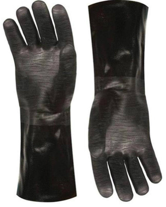 Artisan Griller BBQ, Smoker & Oven glove- Insulated Heat Resistant for Fryer & Kitchen. Great Barbecue Smoking Oyster Mitt–Turkey Fryer, Oil,Fire & Water resistant -(Size 10/XL – Black neoprene)