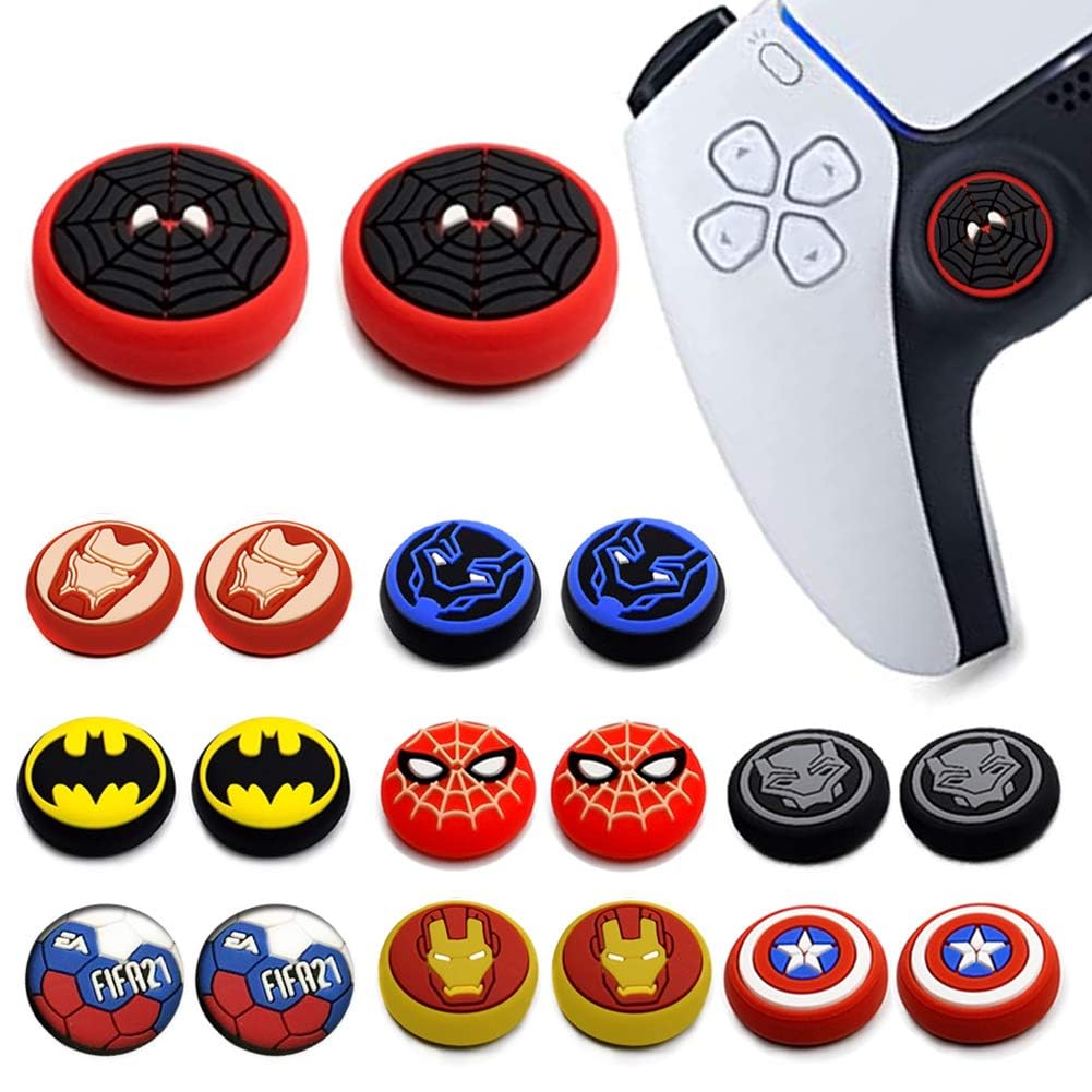 2Pcs Analog Thumb Grip Stick Cover, Wireless Controllers Game Remote Joystick Cap, Fantastic Non-Slip Silicone Handle Protection Cover for PS5/PS4/Xbox one/360/NS PRO (C)