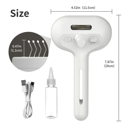 Herokitty 3 In 1 Self Cleaning Steamy Pet Brush - Anti-Static, Grooming Tool for Long and Short Hair Pets, Removes Loose Hair and Reduces Shedding, White