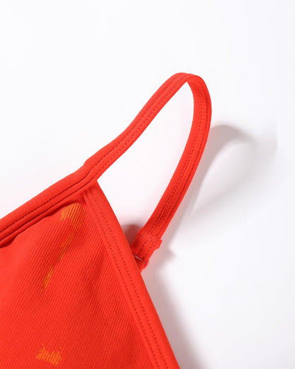 AUROLA Serpent Seamless Sports Bras for Women,Backless Padded Strappy Workout Gym Yoga Crop Tops,Halloween Orange,S