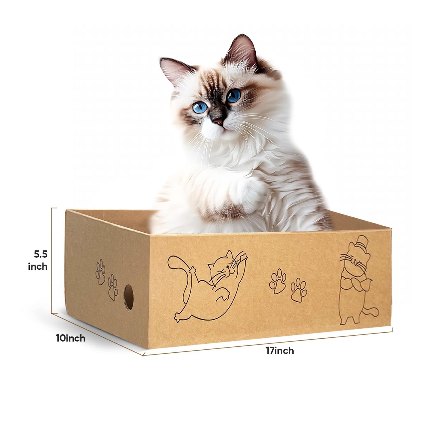 AGYM Cat Scratcher, 26 inch L Shape Cat Scratching Pad for Indoor Cats, Durable Sustainable Cardboard Scratcher with Box, Recyclable Vertical Cat Scratch Pad to Protect Furniture, Large