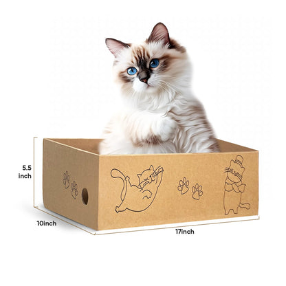 AGYM Cat Scratcher, 26 inch L Shape Cat Scratching Pad for Indoor Cats, Durable Sustainable Cardboard Scratcher with Box, Recyclable Vertical Cat Scratch Pad to Protect Furniture, Large