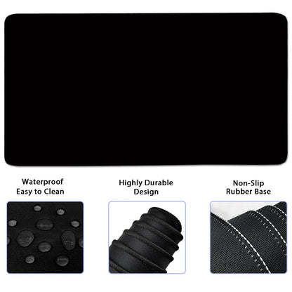 4-in-1 Large Gaming Mouse Pad, Keyboard Wrist Rest Pad & Wrist Support Mousepad Set, Extended Desk Pad Waterproof Desk Mat for Home Office Study Game-Black