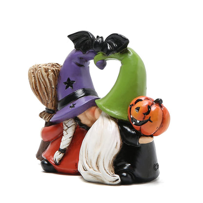 Hodao Halloween Gnomes Decorations Handmade Scandinavian Gnome Ornaments Halloween Gnomes Figurines Home Decor Pumpkin Office Table Decorations Bat Decor