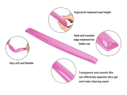 ABRONDA Gel Keyboard & Mouse Wrist Rest Set - Keyboard Wrist Rest Pad & Mouse Support for Office Gaming Pad Computer Laptop Ergonomic Comfortable Pain Relief-Pink Pad Set