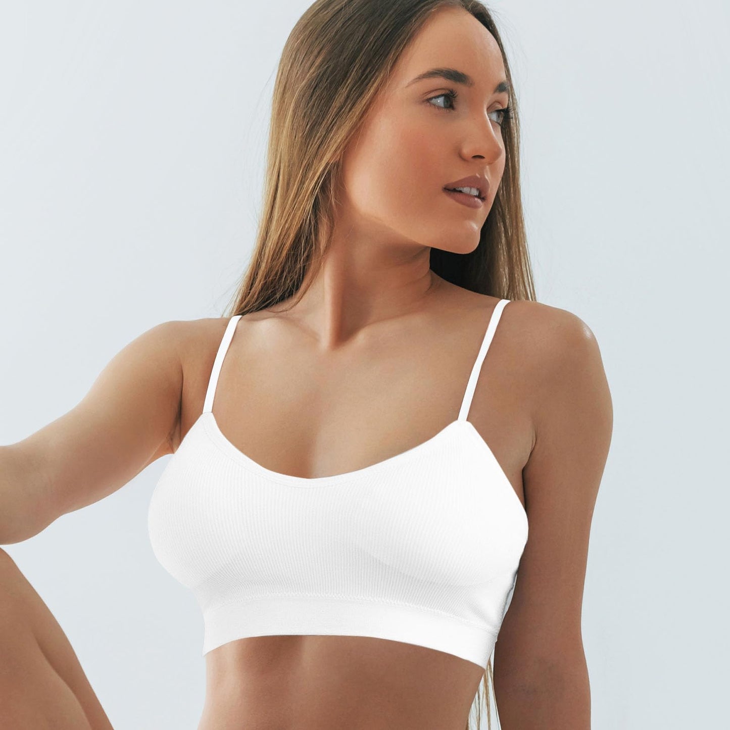 Alyce Intimates Pack of 5 Seamless Ribbed Sleep Bras for Women- Wireless, Padded Lounge Bra/Soft Sleeping Bralettes