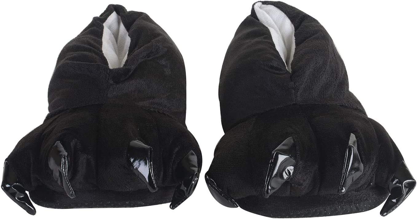 Honeystore Unisex Soft Plush Home Slippers Animal Costume Paw Claw Shoes Black M
