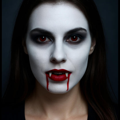 White Red Grey Face Body Paint + 3PC Sponge + Brush, Colored Eye Black for Baseball Softball Sport Games, Face Painting Kit for Halloween Devil, Vampire Cosplay, Costume, SFX Makeup, Theme Parties