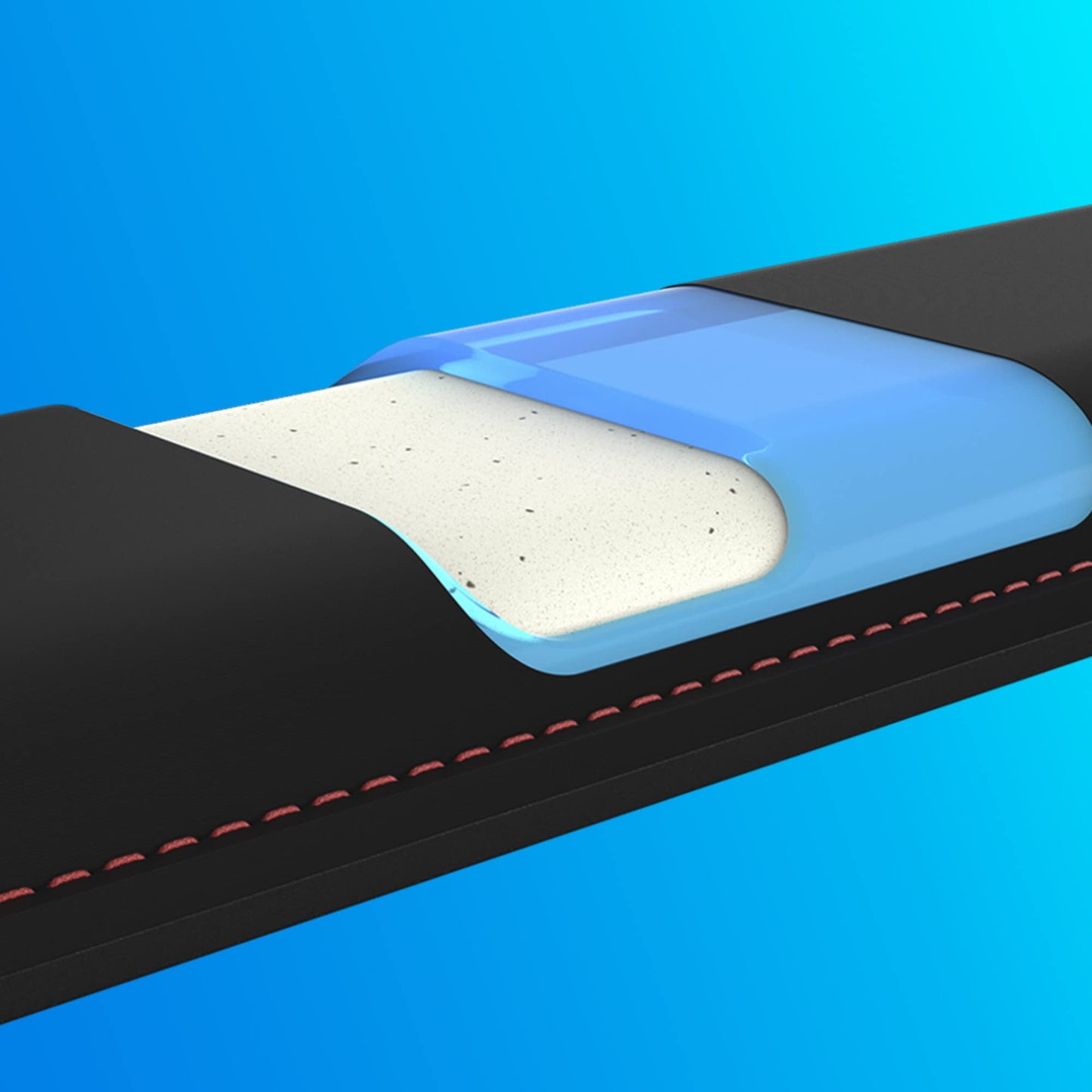 HyperX Wrist Rest - Full Sized - Cooling Gel - Memory Foam - Anti-Slip - Ergonomic - Keyboard Accessory, Black