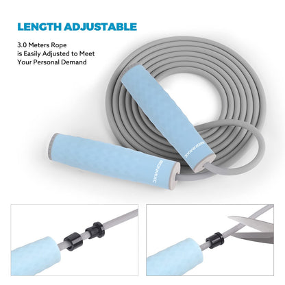 BONMIXC Weighted Jump Rope 1-LB Heavy Jump Rope For Women Silicone Handles Adjustable Length Skipping Rope Exercise for Fitness Masters