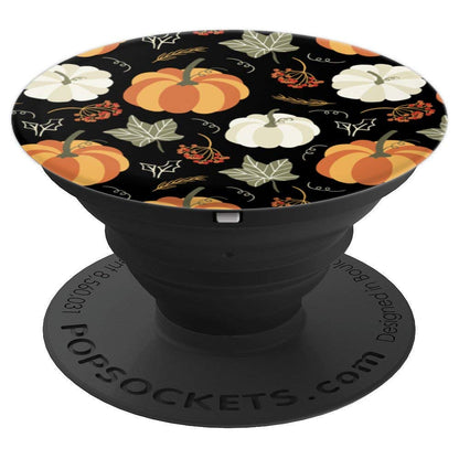 Autumn falling leaves and pumpkin spice harvest happy fall PopSockets PopGrip: Swappable Grip for Phones & Tablets PopSockets Adhesive PopGrip