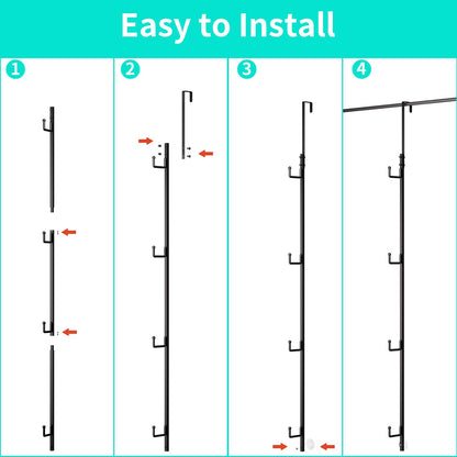 HapiRm Over Door Hat Rack - 2 Packs Hat Organizer with 8 Hooks Design, Hanging Baseball Cap Organizer Storage Holds Up to 40 Caps for Door, Bedroom, Closet (Black)