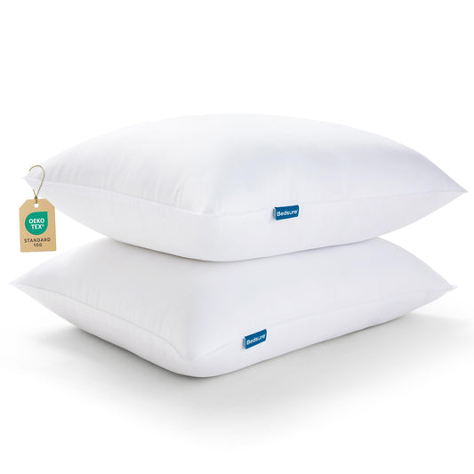 Bedsure Medium Firm Bed Pillows for Sleeping Standard Size, Set of 2, Standard Pillows 2 Pack Hotel Quality Premium Down Alternative for Medium Supportive Filling for Side, Back Sleepers