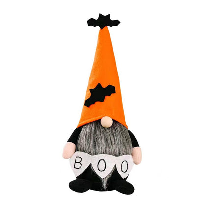 ALYRMEI Halloween Gnomes Plush Decor,Witch Scandinavian Tomte Nisse Gnome Swedish Table Decorations Handmade Gnome Decoraion for Home,Orange