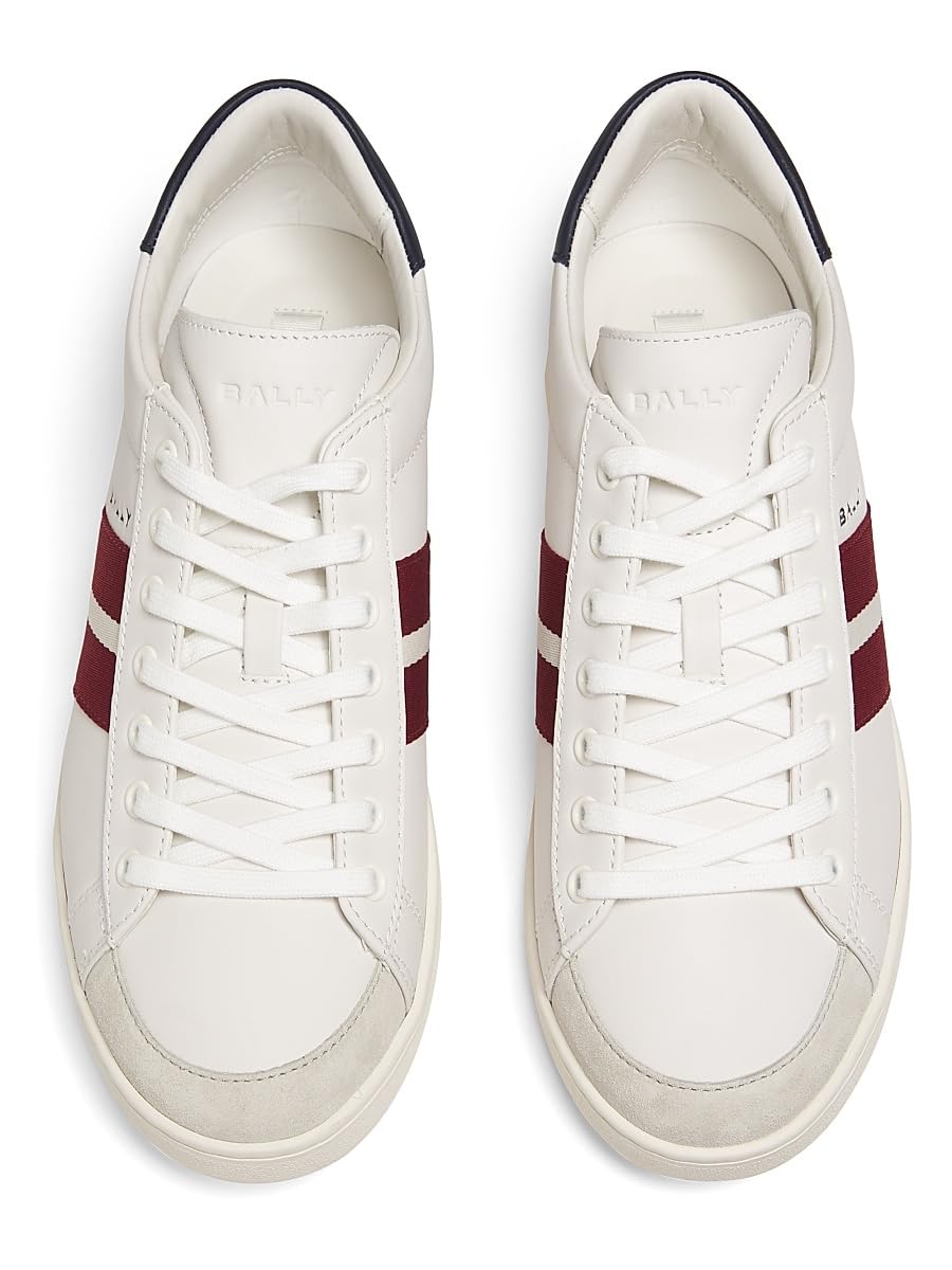 Bally, Thiago Ribbon Low-Top Leather Sneakers, WHITE PEACOAT, 12 US