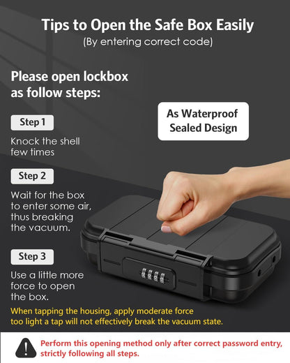 AMIR Portable Safe Box, Combination Security Case LockBox with Code, Waterproof Anti-Theft Mini Travel Safe Box with Removable Chain, Portable Lock Box for Home, Office, Christmas