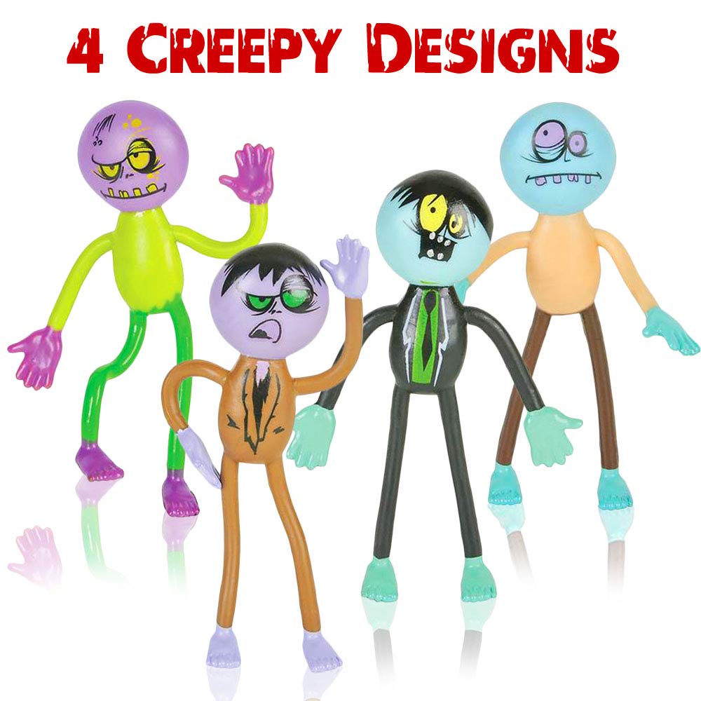 ArtCreativity Bendable Zombie Toys for Kids - Pack of 12, 3.75” Halloween Figurines with Bendable Arms & Legs - Party Favors, Trick-or-Treat Goodie Bag Fillers, Classroom Rewards & Spooky Décor