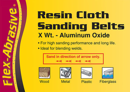 IVY Classic 43100 Flex-Abrasive 4-Inch x 24-Inch 36 Grit Extra Coarse Resin Cloth Aluminum Oxide Sanding Belt, 10-Pack