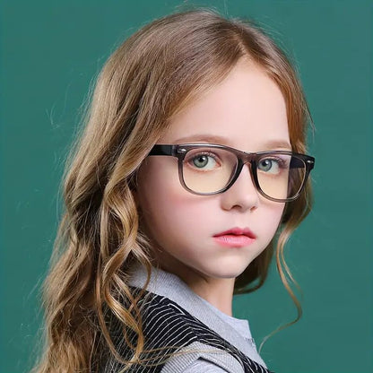 Boolavard Kids Nerd Glasses Clear Lens Geek Fake Eyeglasses for Girls Boys Eyewear Age 4-12 (Black)
