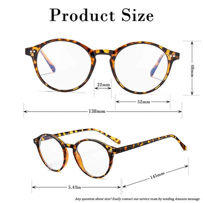 HJSTES Vintage Blue Light Glasses for Women Men Round Bluelight Blocking Glasses Thick TR90 Frame Eyeglasses(Tortoise)