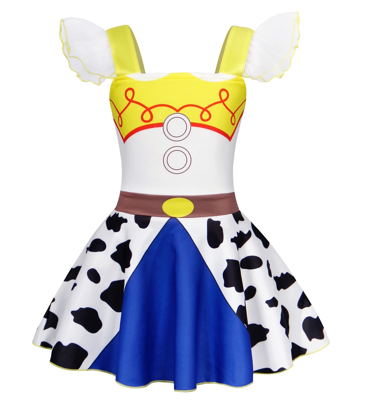 AmzBarley Little Girls Princess Dress up Cowgirl Costume Outfit Birthday Party Halloween Cosplay Role Play Kids Holiday Dress Christmas Fancy Clothes Size 4T(3-4Years)