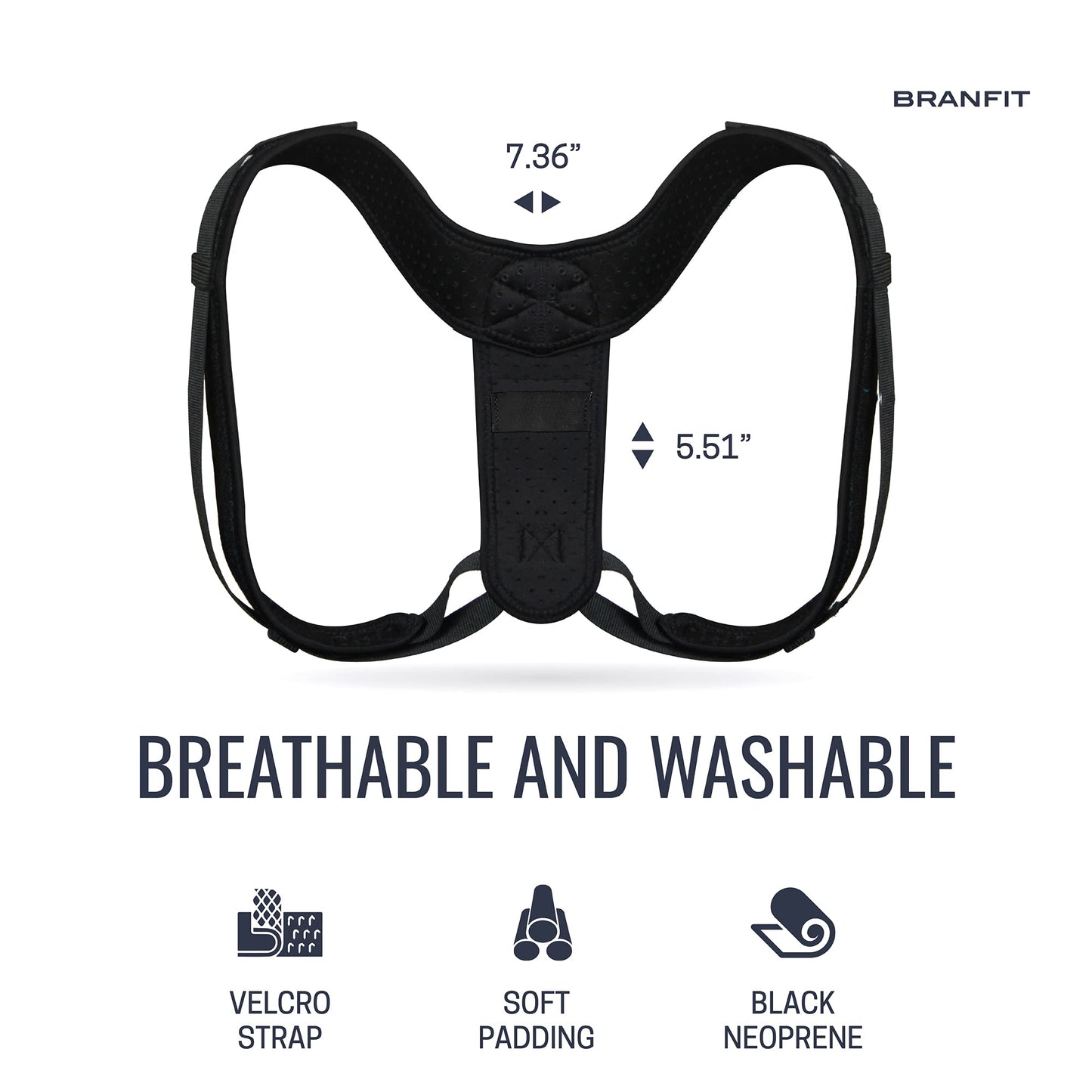 Branfit Shoulder & Back Brace Posture Corrector for Women and Men, Breathable Posture Trainer, Neck Brace and Back Posture Corrector for Upper Back & Neck Pain Relief