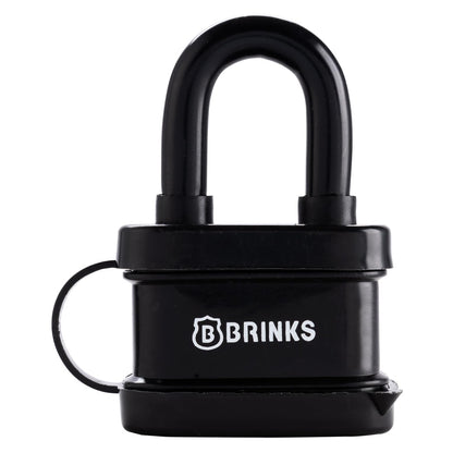 BRINKS - 40mm Laminated Steel Weather Resistant Padlock - Vinyl Wrapped and Chrome Plated with Hardened Steel Shackle(Color May Vary)