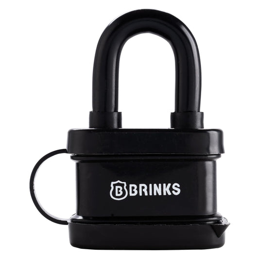 BRINKS - 40mm Laminated Steel Weather Resistant Padlock - Vinyl Wrapped and Chrome Plated with Hardened Steel Shackle(Color May Vary)