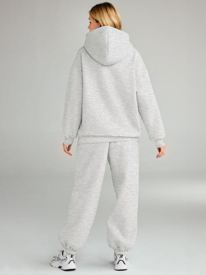 AUTOMET Sweatsuits Women 2 Piece Outfit Lounge Two Piece Sets Fall Fashion 2025 Tracksuits Oversized Sweatshirt and Sweatpants Casual Teen Girls Clothing Grey L